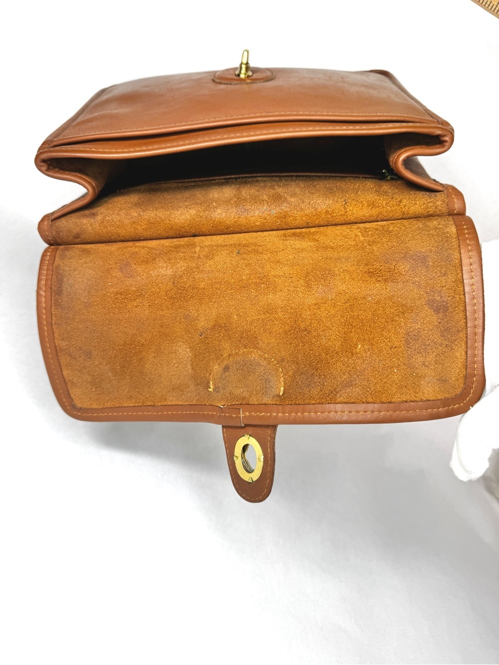 Vintage Coach Willis 9927 British Tan Leather Turnlock Top Handle Crossbody Bag - Picture 11 of 16